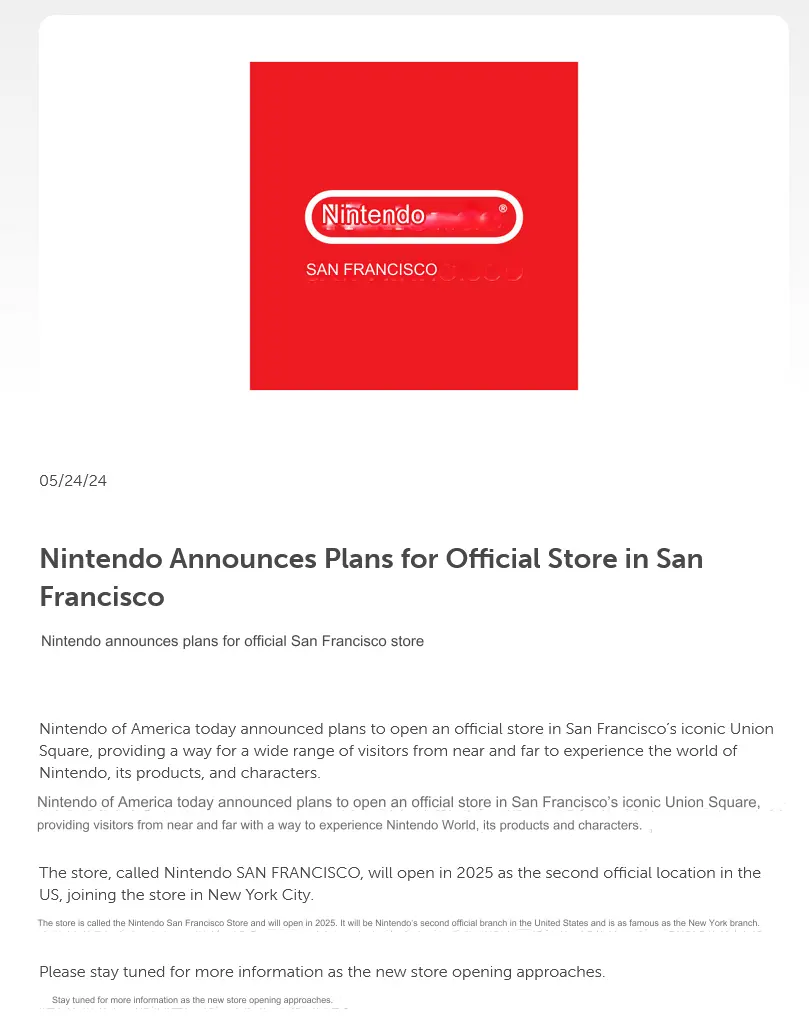 nintendo san francisco announcement